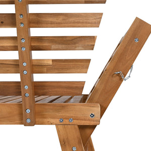 English Elm TOPMAX Outdoor Adjustable Patio Daybed Sofa with Acacia Hardwood Frame, Water-Resistant Cushions Natural+Beige SP100141AAN