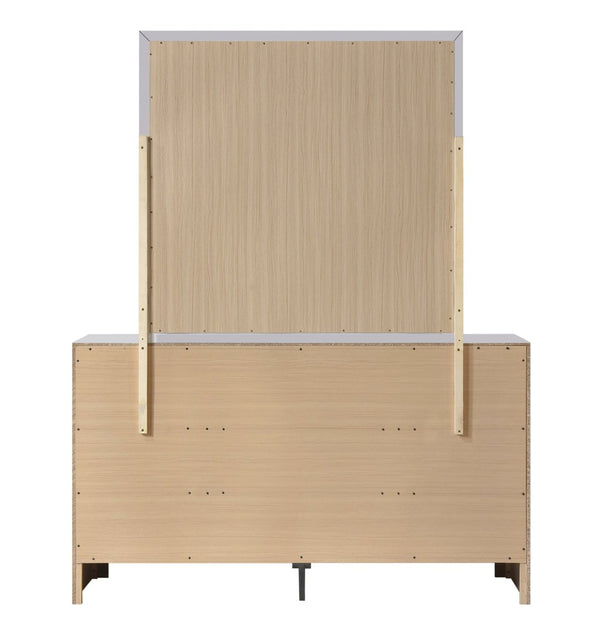 English Elm Moreland Six Drawer Dresser White Laminate Glam Chrome Bedroom Storage Chest B078P497906