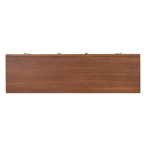 English Elm 1pc Walnut Six Drawer Dresser Gold Capped Legs Mid Century Modern Bedroom Storage B2741P446678