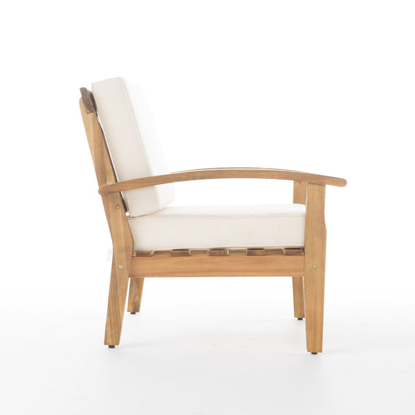 English Elm Christopher Knight Home® - Peyton Club Chair - Stylish Outdoor Seating With Durable Acacia Frame & Water-Resistant Cushions 57973.00BEI