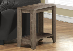 English Elm Accent C-Table with Frosted Tempered Glass Top and Sleek Metal Base for Living Room Snacks and Devices taupe 28 L x 15 W x 6 H B2710P219195
