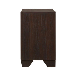 English Elm MDF Nightstand with 2 Drawers — Classic Wood Veneer Nightstand with Metallic Hardware and Tapered Legs Espresso B016P254582