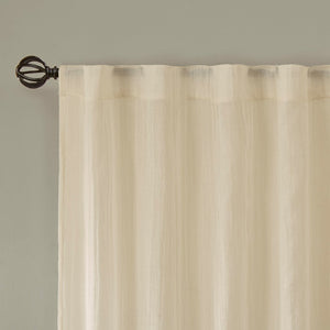 English Elm Solid Crushed Curtain Panel Pair - Elegant Sheer Window Drapes For Bright, Airy Room Décor, 2 Pcs B03598167-GIGA