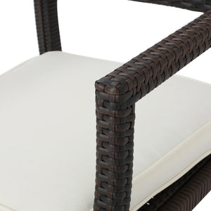 English Elm Christopher Knight Home® - RHODE Brown Wicker Dining Chair Set of 2 with Water-Resistant Cushions, Durable Patio Armchairs for Hosting 60009.00WHI