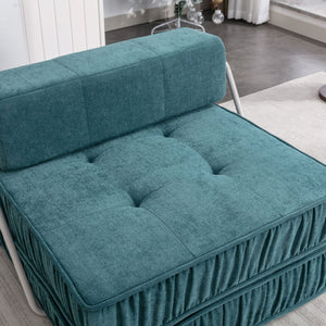 English Elm Green Chenille Floor Sofa Convertible Futon Chair with Modular Sleeping Support Green W3612P376637
