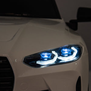 English Elm Bmw M4 Licensed Kids Ride on Car with Parental Remote Dual Motors and Led Lights White W1578P214202