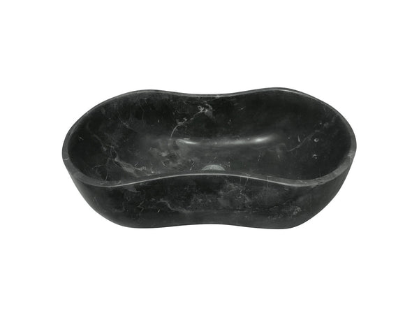 English Elm Luxury Solid Marble Vessel Sink Wavy Organic Stone Basin Matte Honed Vanity Bowl W1696P408021