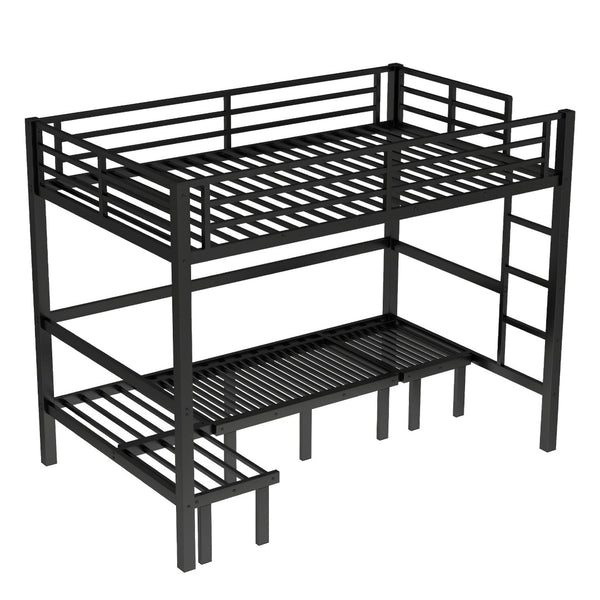 English Elm Twin Xl Solid Pine Loft Bed with Built-in Led Lighting and Storage Shelves W1580S00503