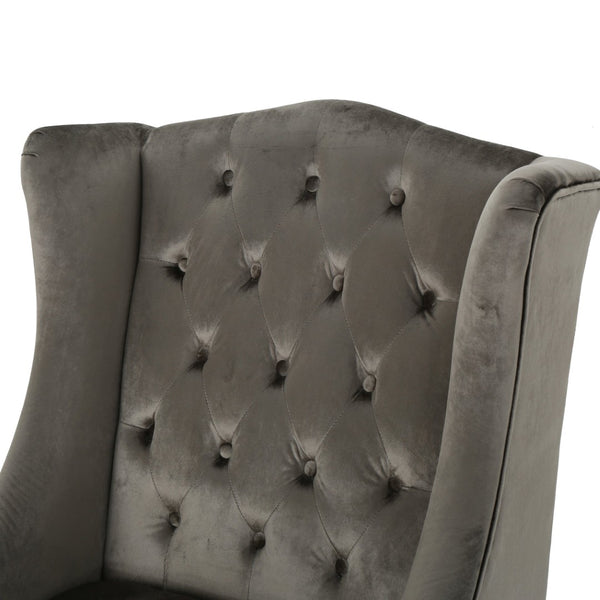 English Elm Toddman Wingback Club Chair Tufted Diamond Stitching Birch Legs Reading Nook Accent 55038.00NVLT