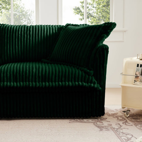 English Elm Koala Deep Seat Corduroy Sectional Sofa with Chaise and Plush High Back Support W3041P272939