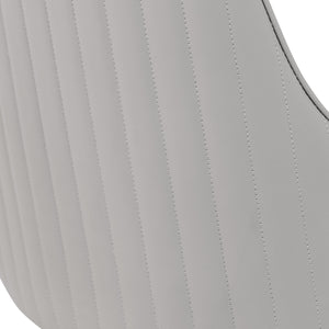 English Elm Modern Pu Sponge-Filled Dining Chair Set of 2, Gray Faux Leather, Golden Stainless Legs, Water-Resistant Stylish Seating (280 lb) W1535P227672