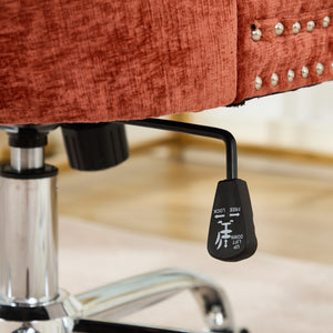 English Elm A&A Tufted Chenille Office Chair with Gold Chrome Base, Plush High-Rebound Cushion for Comfort Orange W1143P366776