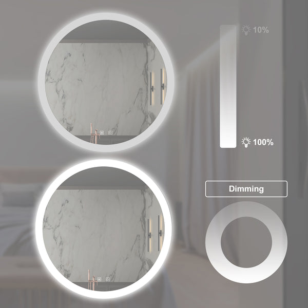English Elm 24Inch Bathroom Led Vanity Mirror – Dimmable Touch Control, Anti-Fog, Cri 95, Waterproof Elegance W1992P211219