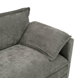 English Elm 107-inch Modular L-shaped Sectional Sofa with Velvet Upholstery and Built-in Storage Aqua French Bulldog W3480S00002