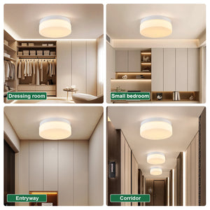 English Elm 1 LED Flush Mount Ceiling Light Fixture 24W 12 Inch Round Surface Lamp Energy Saving 3-Mode Durable Safety Rated White W2312P375011