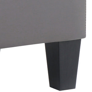English Elm Casual Square Gray Upholstered Ottoman Compact Accent Seat for Modern Living Rooms B078108261