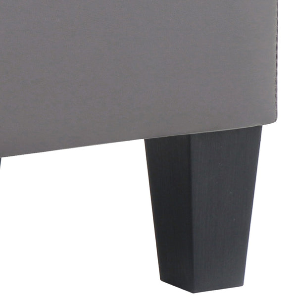 English Elm Casual Square Gray Upholstered Ottoman Compact Accent Seat for Modern Living Rooms B078108261