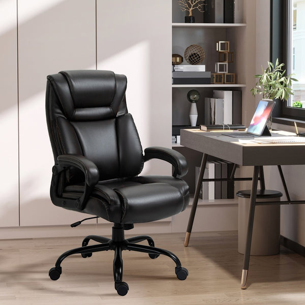 English Elm Vinsetto Big And Tall Executive Office Chair - 400Lbs Capacity, Ergonomic Pu Leather & Adjustable Height W2225P217513-GIGA
