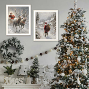 English Elm Trendy Decor 4u Holiday Framed Print Set White Wood Winter Living Room Wall Art B067P252307
