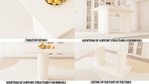 English Elm 63" Cream Mdf Dining Table and Six Beige Pu Chair Set with Sculpted Legs W2189S00848