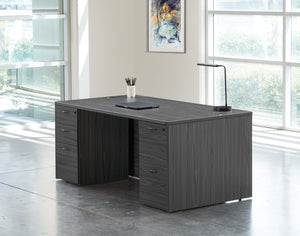OSP Home Furnishings Napa Executive Desk with Dual Pedestal Storage for a Polished Home Office NAPSGW-TYP2