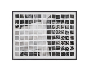 Sunpan Picture Urban Landscape Polaroids Wall Art - Black & White Framed Decor for Modern Spaces 50"x35"