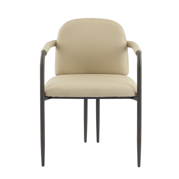 English Elm Christopher Knight Home® - Dinning modern iron-frame dining chair set of 2 with durable fabric seats, compact, stylish and sturdy Espresso,khaki N771P247180V