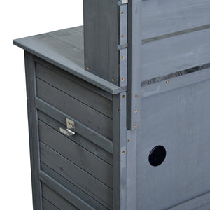 English Elm (assembly Video) Topmax Solid Fir Outdoor Potting Bench Grill Cart with Hutch Storage Gray N717P404333E