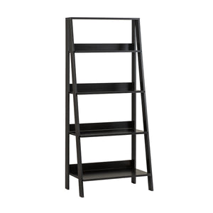 55" Ladder Bookshelf Black BS55LDBL Walker Edison