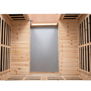 English Elm Four-Person Outdoor Far-Infrared Sauna With Bluetooth, Led Lighting & Durable Old Fir Wood Design W1149S00003