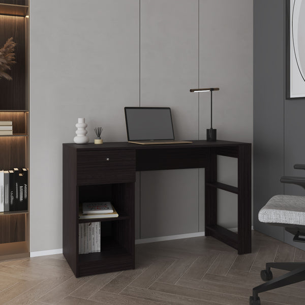 English Elm Computer desk with 3 shelves for home office organization, durable engineered wood, eco-friendly finish Black 52.76 L x 47.3 W x 3.54 H B097P262381