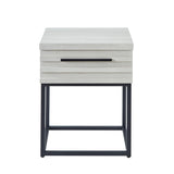 English Elm Celestial Contemporary Storage End Table, White