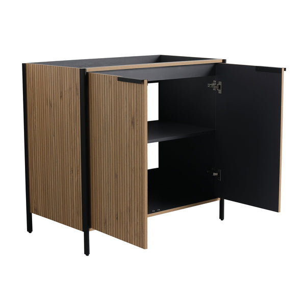 English Elm 36" Freestanding Bathroom Vanity Modern 36 Inch Plywood Cabinet with Soft-Closing Hinges & Shelf W999P251007