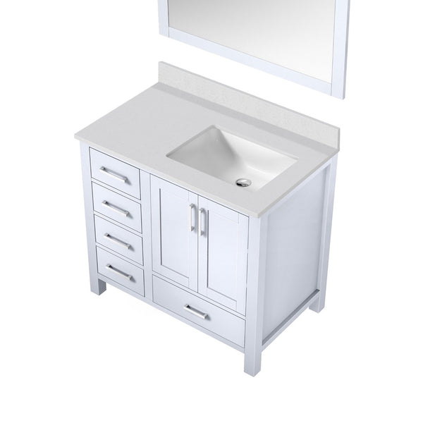 English Elm White Bath Vanity Set With Cultured Marble Top And Matching Mirror – Stylish Storage Solution! B2731S00781-GIGA