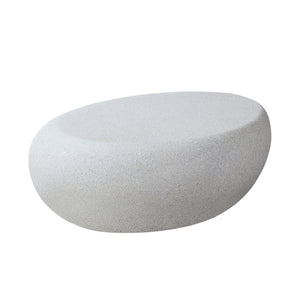 English Elm 43.31''Fiberglass Elliptical Coffee Table Vintage Matte Rock Finish, One-Piece Molded, No Assembly Needed W2582P195218