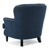 Christopher Knight Home® - Noble House - Tafted Diamond Tufted Dark Blue Fabric Club Chair