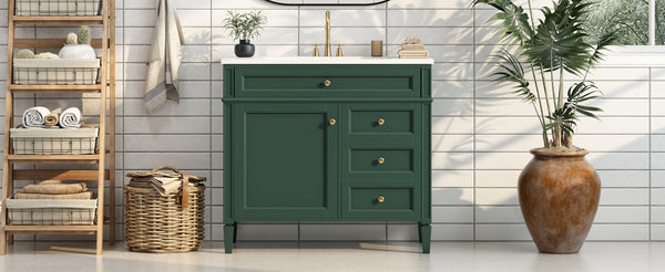 English Elm 36'' Modern Bathroom Vanity With Elegant Sink, 2 Drawers, And Tip-Out Storage For Stylish Spaces N710S136004F
