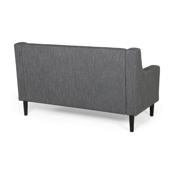 English Elm Christopher Knight Home® - LOVESEAT Modern Tufted Waffle Stitch Low-Profile Sofa with Tapered Legs and Removable Covers - 58" Charcoal 68674.00CHAR