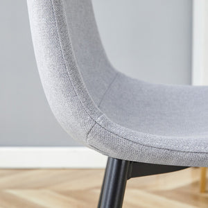 English Elm Table Set: Modern Black Wood Dining Table & 4 Light Gray High-Resilience Chairs For Comfort & Style W1151S04316-GIGA