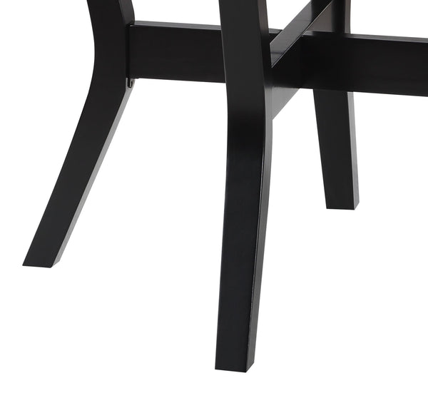 English Elm Kusa 5PC Dining Set with Engineered Stone Marble Top, Black Linen Chairs, Durable Bentwood Frame B2726P250499