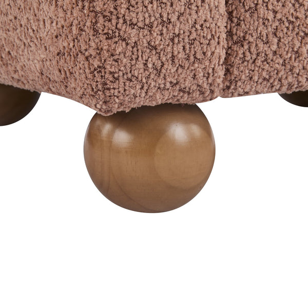 English Elm Christopher Knight Home® - Cozy Wingback Armchair with Plush Bouclé Upholstery, Solid Wood Legs, Timeless Elegant Comfort Coral 32 L x 29.5 W x 26.75 H N776P293322R