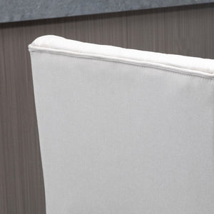 English Elm HOMCOM Vintage Button-Tufted Counter Stools Set of 2 with 180° Swivel, Solid Wood Footrests Beige W2225P229681