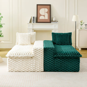 English Elm Luxury Color-Block Turtle Velvet Sofa - Modular Design For Stylish Living Room Comfort & Flexibility P2 W3371S00046-GIGA