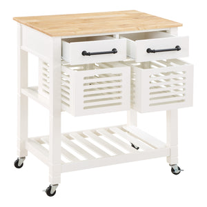 OSP Home Furnishings Stafford Kitchen Cart White