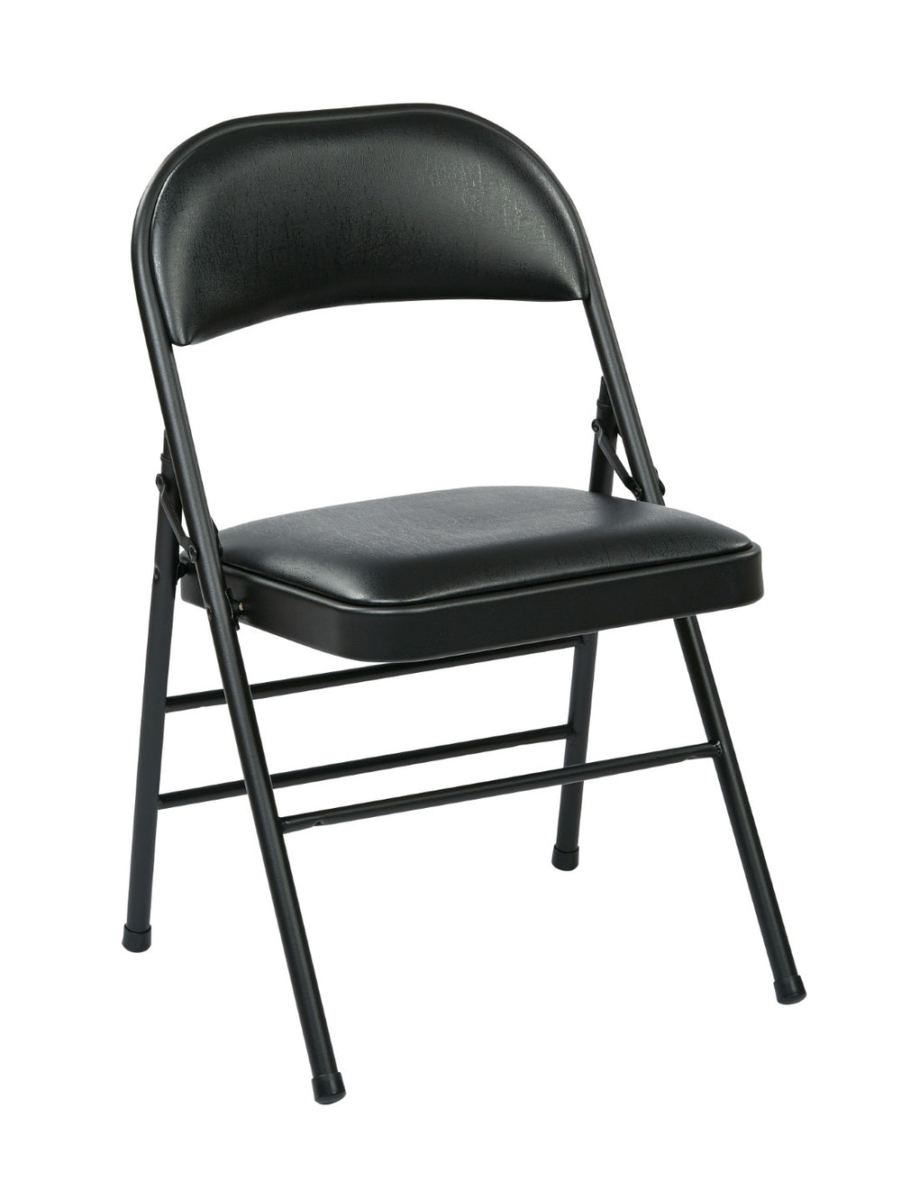 OSP Home Furnishings Folding Metal Chair with Padded Vinyl Seat for Events Gatherings and Extra Home Seating FF-23324V