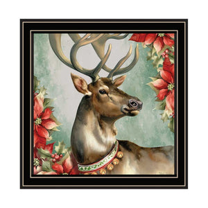 English Elm Trendy Decor 4u Holiday Reindeer Bell Two Panel Framed Art for Seasonal Wall Display B067P252300