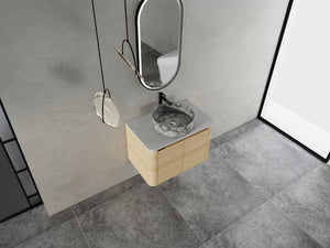 English Elm 30'' Wall-Mounted Bathroom Vanity With Ceramic Art Sink & Soft-Close Doors For Modern Spaces W999S00465