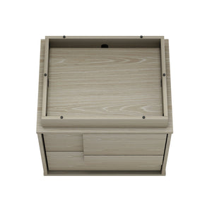 English Elm Horizon 22" Nightstand with Push-to-Open Drawers, Whitewashed Wood Grain, Sleek Handle-Free Design Oak B365P398177