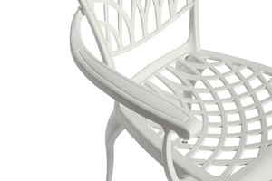 English Elm 3 Piece Patio Bistro Set - Elegant Cushioned Metal Table & Chairs For Small Outdoor Spaces, All-Weather W640P251288