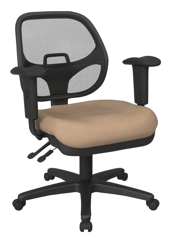 OSP Home Furnishings Ergonomic Mesh Task Chair with Lumbar Support and Pneumatic Height Adjustment for Office Buff 29024-R104